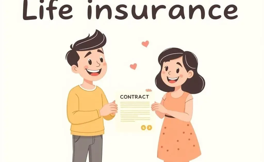 Young couple discussing life insurance over a contract