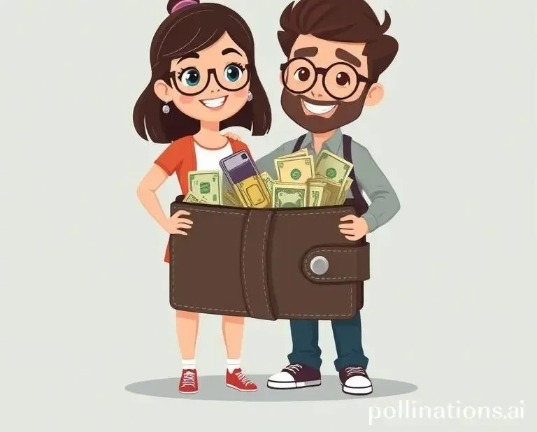 Mia and Max with an overflowing wallet