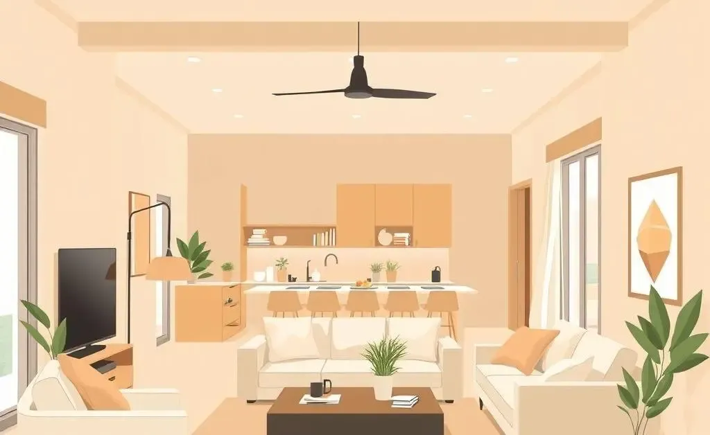 Warm and inviting living room with minimal decor