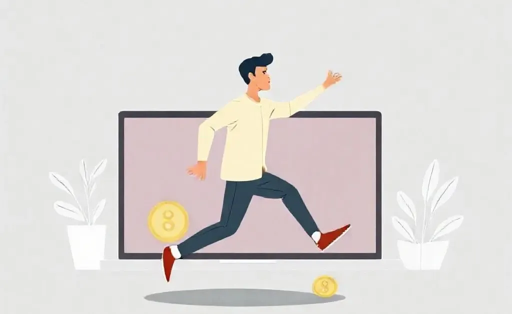 Person skillfully avoiding financial traps online