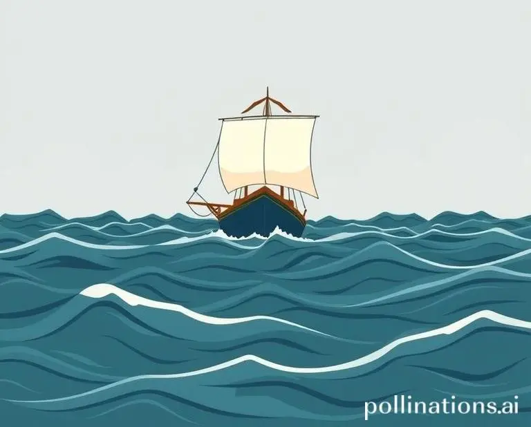 A ship navigating through stormy seas as a metaphor for economic uncertainty