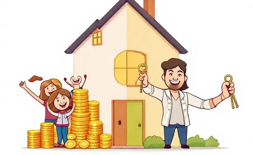Illustration comparing renting and buying a home