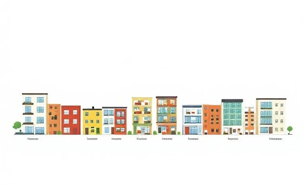 Illustration of different types of flats with pros and cons