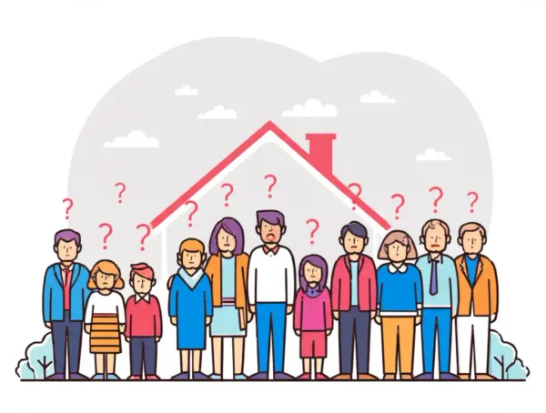 Family members contemplating property inheritance without a will