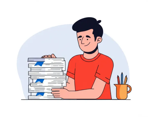 Illustration of person handling insurance claims