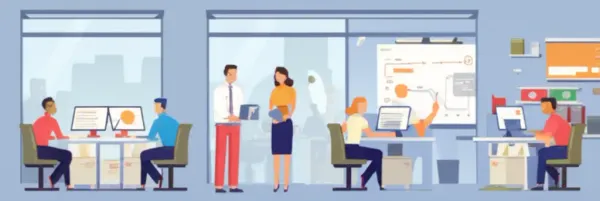 Illustration of a peaceful office space