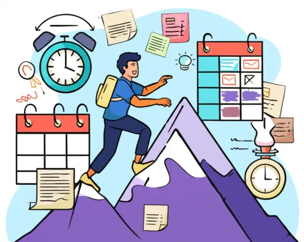 Illustration of a person building habits effectively