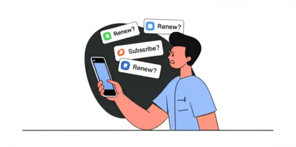 Person confused by auto-renew subscriptions on their phone