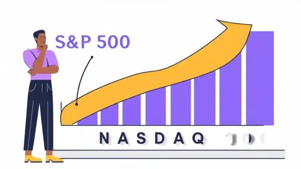 A person choosing between S&P 500 and NASDAQ 100