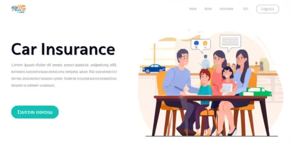 Family discussing car insurance at a table