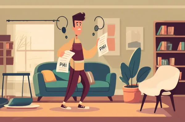 A confused homeowner looking at PMI documents
