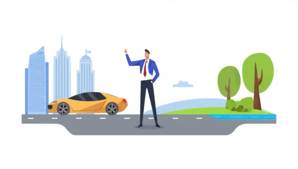Person deciding between a corporate lifestyle and personal time at a crossroads