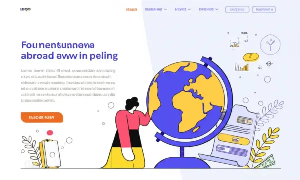 Person planning a move abroad with a globe and financial documents