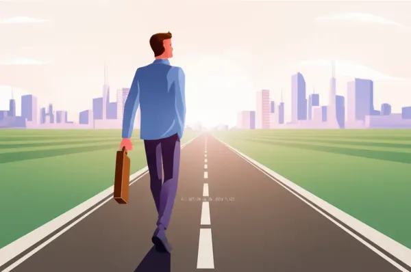 Young adult stepping into a future of financial independence