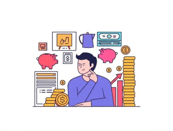 Person considering different pension and investment options