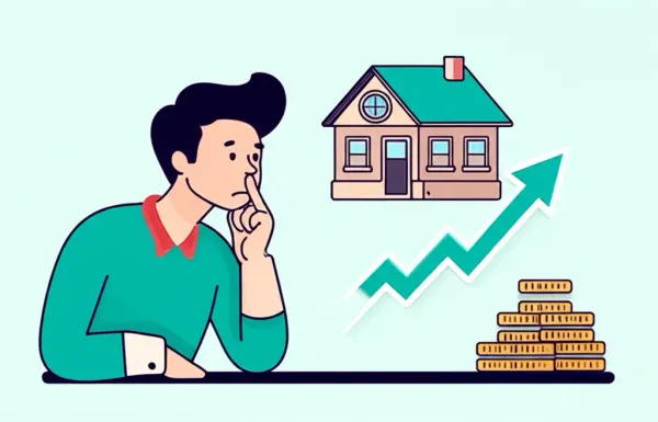 Cartoon character pondering diverse investment options