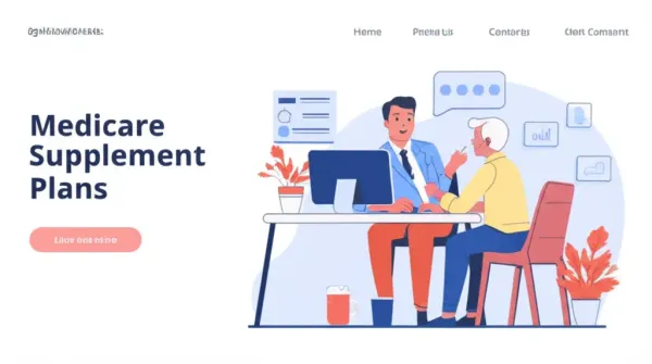 Insurance agent explaining Medicare supplement plans to a senior couple