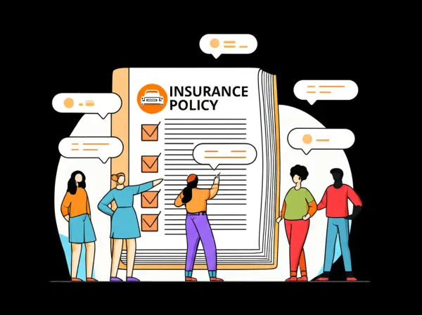 People exploring a car insurance policy booklet together