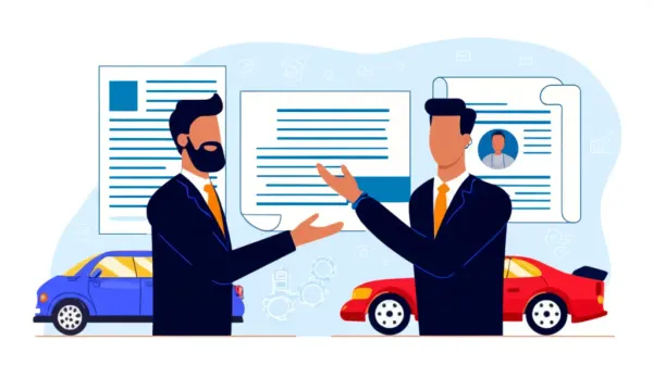 Illustration of an insurance agent discussing strategies with a client