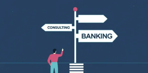Person choosing between consulting and investment banking career paths