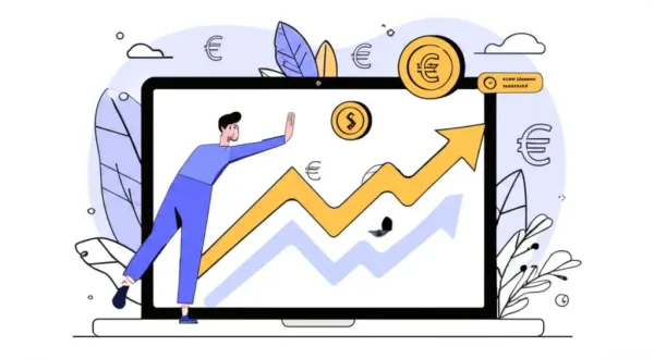 Illustration of a person achieving a savings milestone