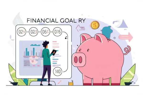 A cartoon-style image of a person planning their financial future with a Roth IRA