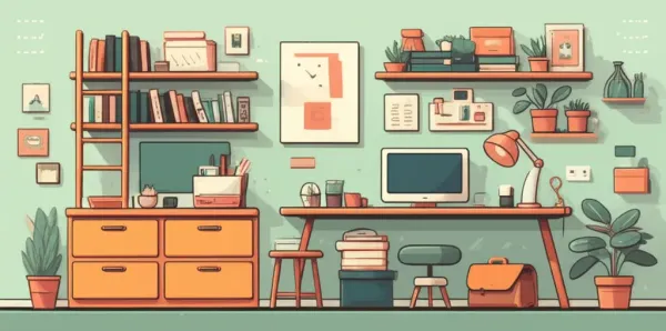 An organized room with tidy storage solutions