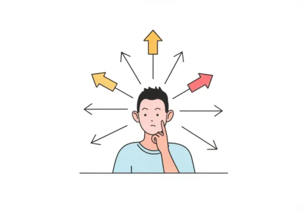 Person at a crossroads with mortgage options