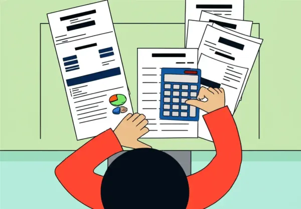 Person calculating debt repayment plan