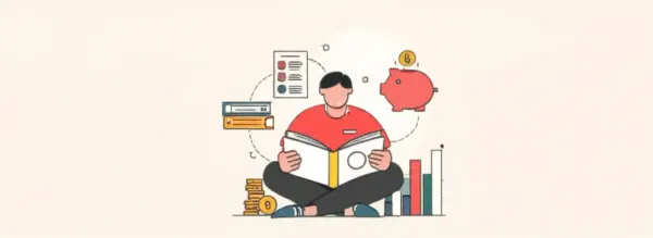 Illustration of a person learning about personal finance