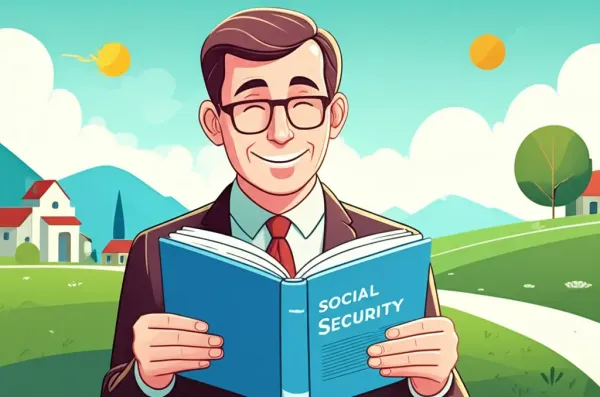 High earner reading about Social Security in a retirement setting