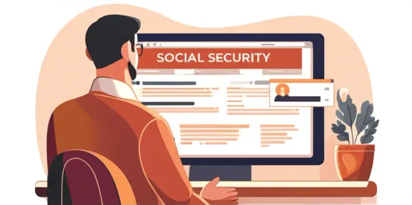 Mature professional reviewing Social Security benefits online