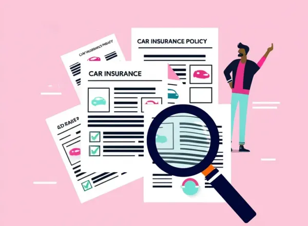 Person examining car insurance documents