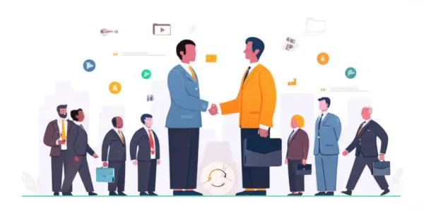International leaders shaking hands with trading symbols