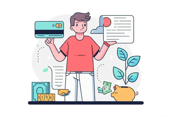Young person holding their first credit card