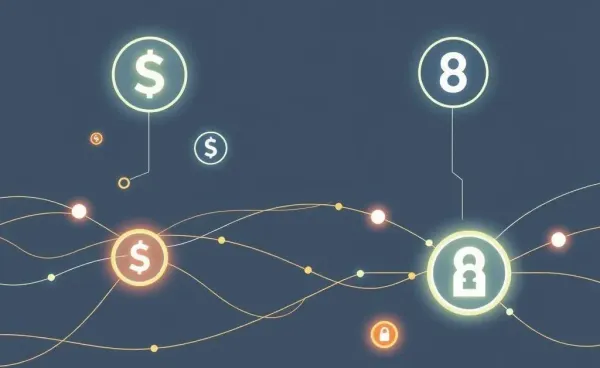 Illustration of digital financial transactions.