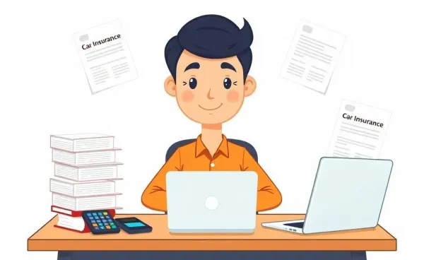 Person tackling car insurance documents with ease