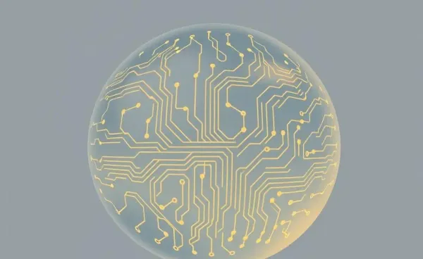 An abstract illustration symbolizing an AI bubble