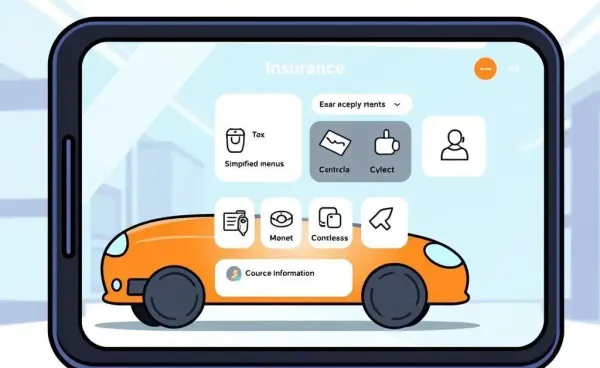 A smartphone displaying a car insurance app with a smiling driver