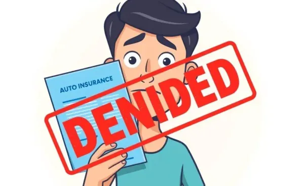A puzzled person looking at a canceled auto insurance policy.