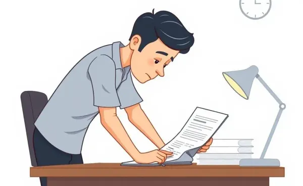 Person reviewing auto insurance claim papers