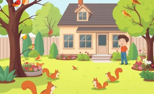 A homeowner surprised by wildlife in their backyard.