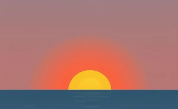 A serene sunset over a calm ocean, symbolizing balance and tranquility
