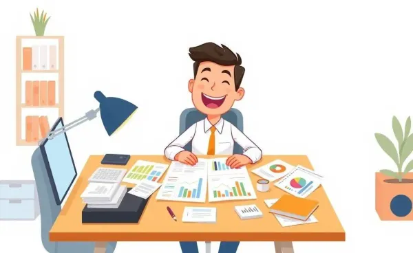 Illustration of an investor with a diversified portfolio