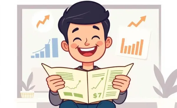 Person reviewing balanced investment portfolio
