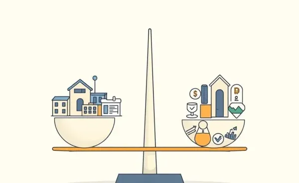 Illustration of a balanced investment portfolio with various asset types