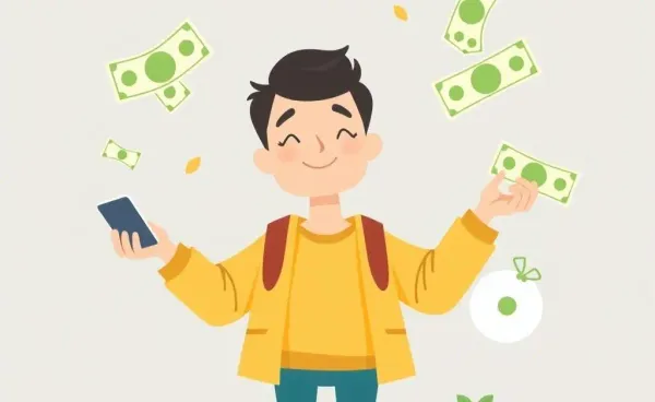 Person balancing various expenses while maintaining a calm demeanor