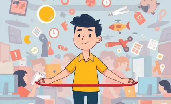 A person balancing work, hobbies, and relaxation