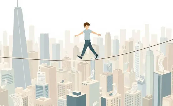 A person balancing on a tightrope representing the challenge of understanding tax limits