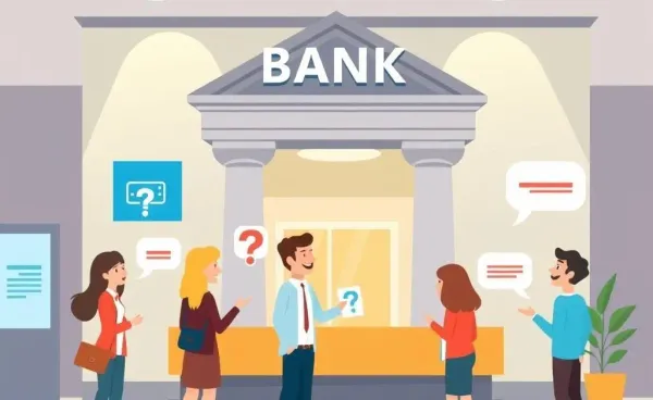A friendly bank environment with curious customers